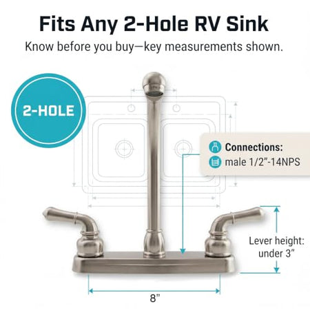 DURA FAUCET DFPK210CSN HI-RISE RV KITCHEN FAUCET