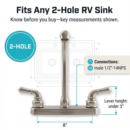 DURA FAUCET DFPK210CSN HI-RISE RV KITCHEN FAUCET