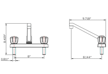 DURA FAUCET DF-PK600A-CP RV High-Grade Kitchen Sink Faucet (Chrome) RV & Camper