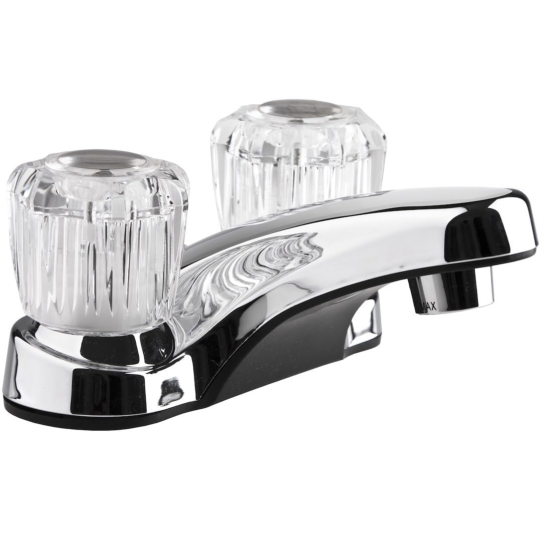 DURA FAUCET DFPL700ACP DF-PL700A-CP RV Two Handle Bathroom Sink Faucet (Chrome) RV & Camper