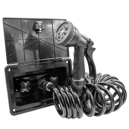 DURA FAUCET DF-SA189-BK RV Exterior Quick Connect Spray Box Kit (Black) RV & Camper