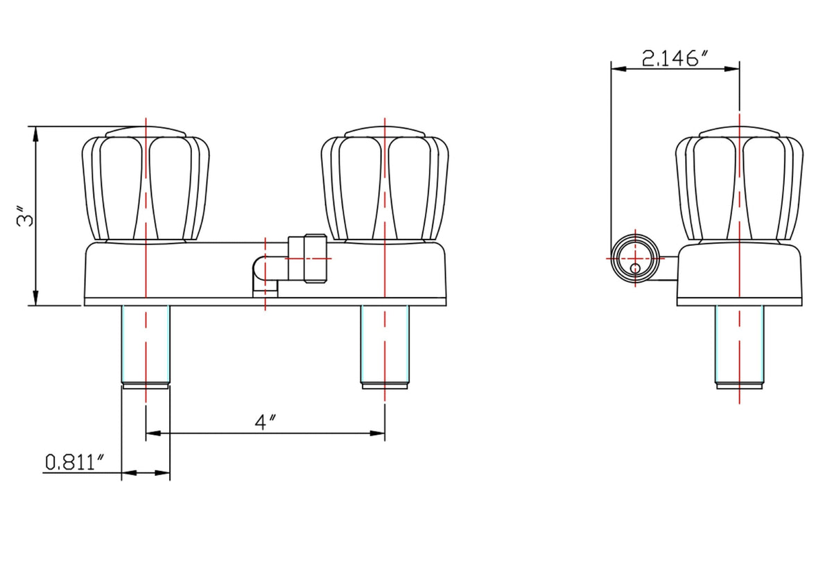DURA FAUCET SA100A1WT RV SHOWER FAUCET90DEG OUT