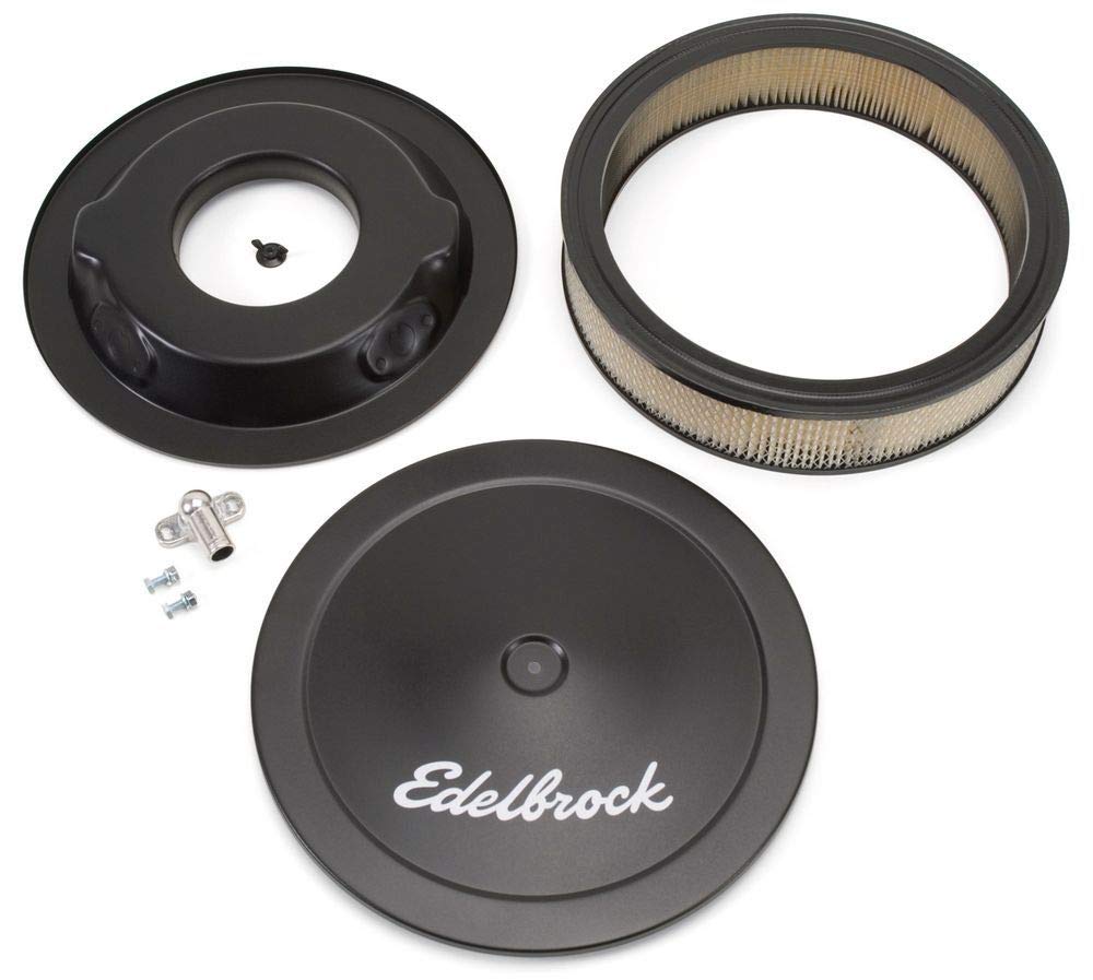 EDELBROCK 1223 Pro-Flo Black Finish 3 Round Air Filter Element with 14 Diameter Engine & Performance