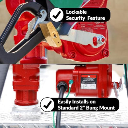 FILL RITE FR1210HA1 Fill-Rite  12V 15 GPM Fuel Transfer Pump with Discharge Hose & Auto...