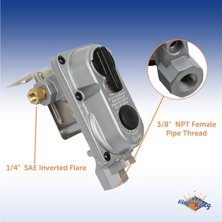 FLAME KING KT12ACR-2 () 2-Stage Auto Changeover LP Propane Gas Regulator With Two 12 Inc...