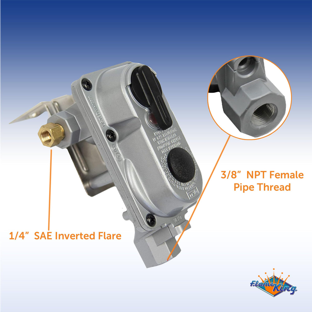 FLAME KING KT12ACR-2 () 2-Stage Auto Changeover LP Propane Gas Regulator With Two 12 Inc...