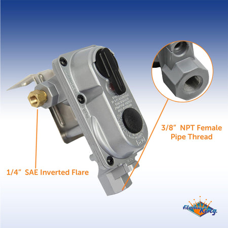 FLAME KING KT12ACR-2 () 2-Stage Auto Changeover LP Propane Gas Regulator With Two 12 Inc...