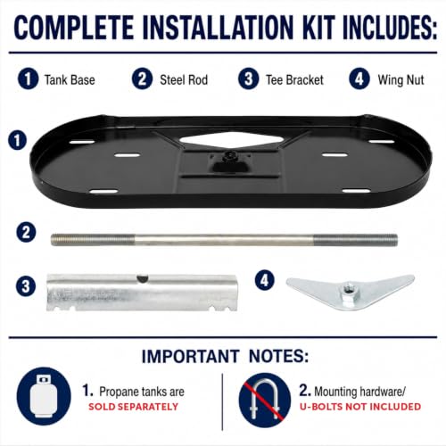 FLAME KING KT30MNT Dual RV Propane Tank Cylinder Rack for RVs and Trailers for 30lb Ta...