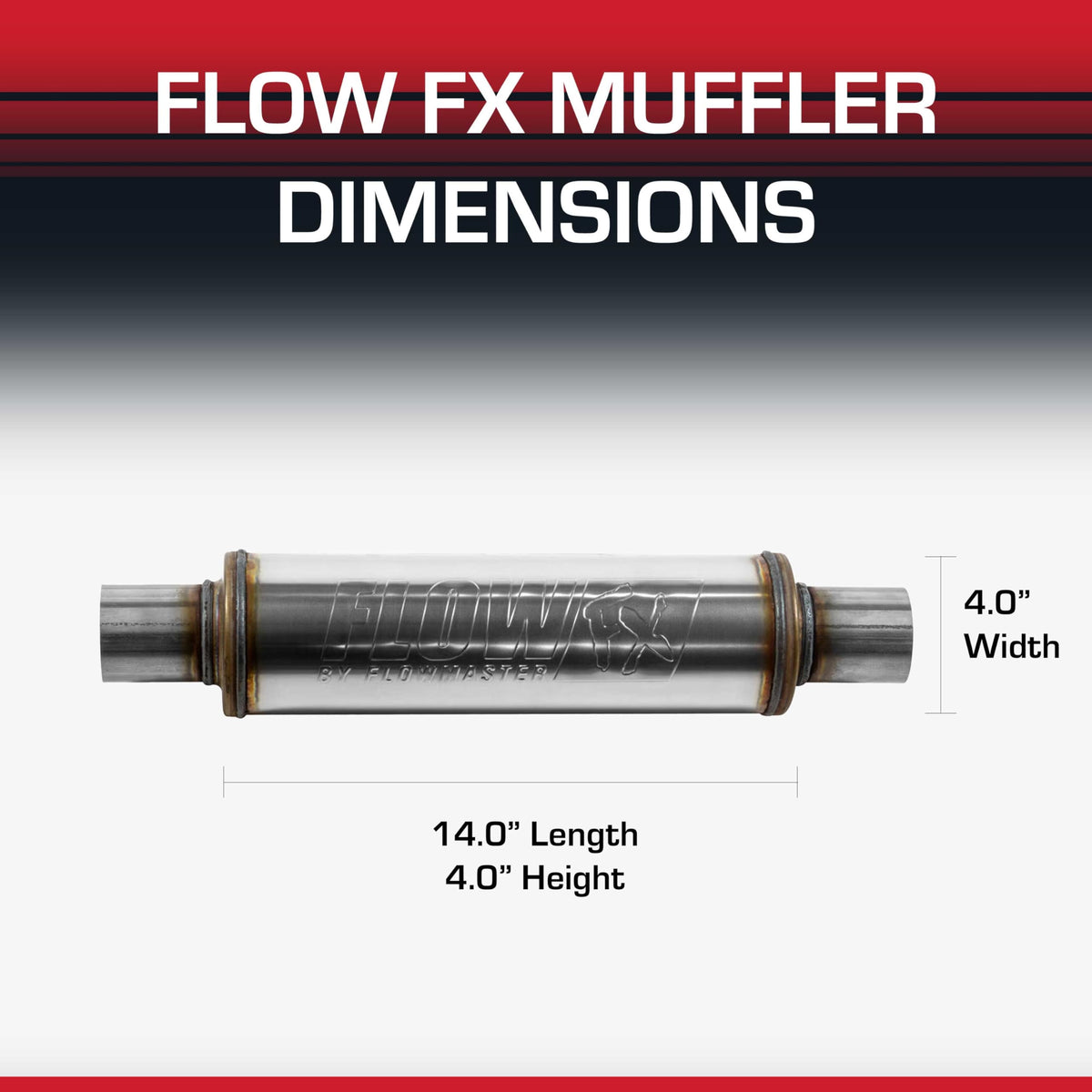 FLOWMASTER 71415 Flow FX Chambered Muffler – 2.25” Center In / 2.25” Center Out – Ro...