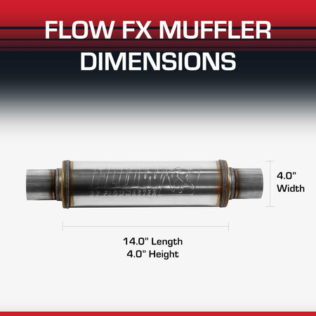 FLOWMASTER 71416 Flow FX Chambered Muffler – 2.50” Center In / 2.50” Center Out – Ro...