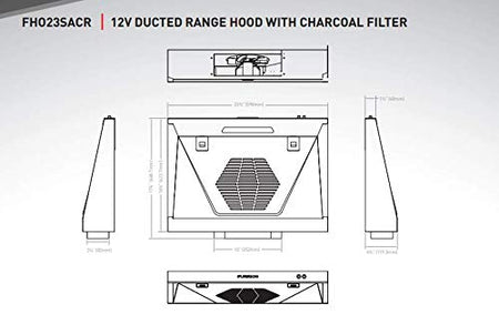 FURRION LLC 695570 Furrion FHO23SACR-BL 12V RV Ducted Range Hood