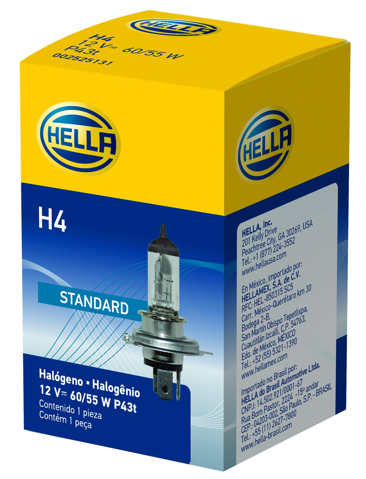 HELLA H4 H4 P43T-38 BULB 12V 60/55