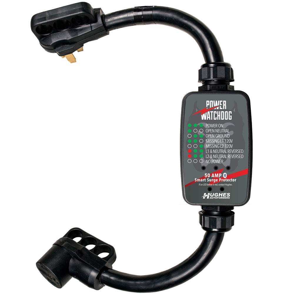 HUGHES AUTO PWD50 Power Watchdog Smart RV Surge Protector, 50A, Bluetooth, IP65 RV & Camper