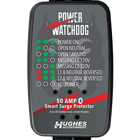 HUGHES AUTO PWD50 Power Watchdog Smart RV Surge Protector, 50A, Bluetooth, IP65 RV & Camper