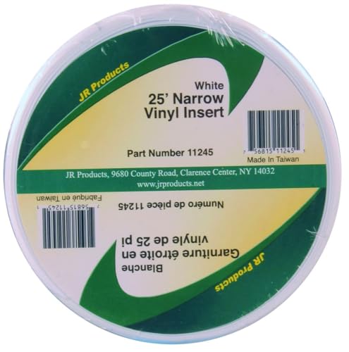 JR PRODUCTS 11245 White 25 foot Narrow Vinyl Insert RV & Camper