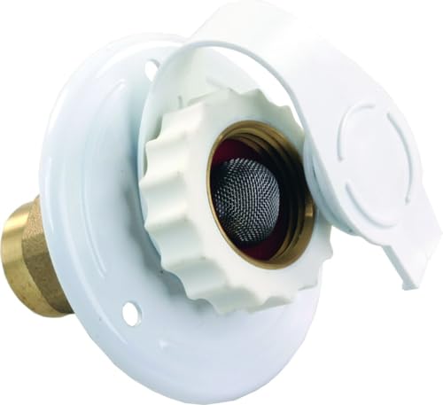 JR PRODUCTS 62155 White Aluminum City Water Flange - 1/2 FPT x 3/4 RV & Camper