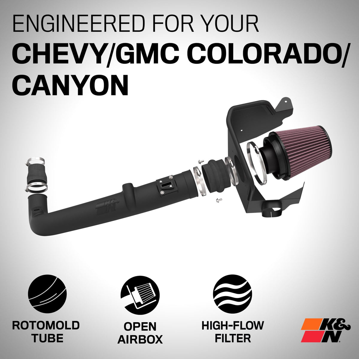 K&N K&N Cold Air Intake System: High-Flow Air Filter, Increase Performance & Towing: Compatible with