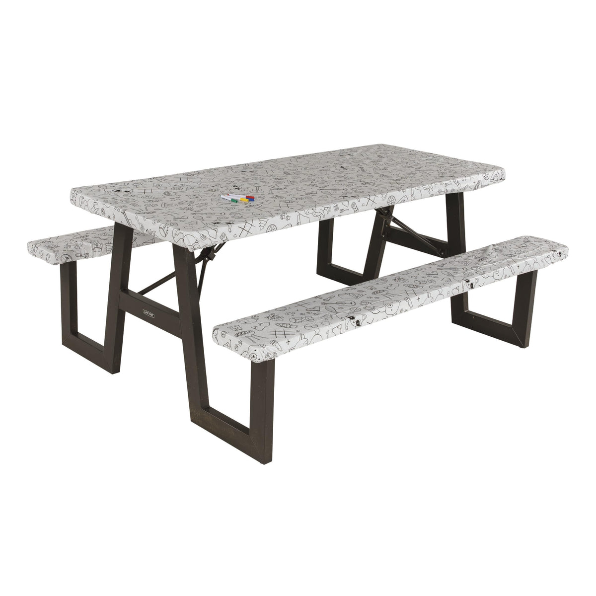 LIPPERT COMP 2023051696 Lippert Color Escape Vinyl Tablecloth/Bench Cover Set for Camping a...