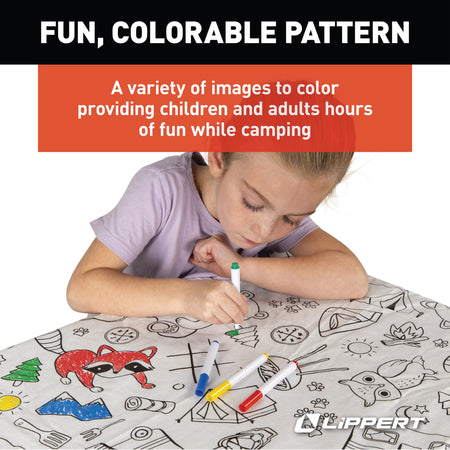 LIPPERT COMP 2023051696 Lippert Color Escape Vinyl Tablecloth/Bench Cover Set for Camping a...