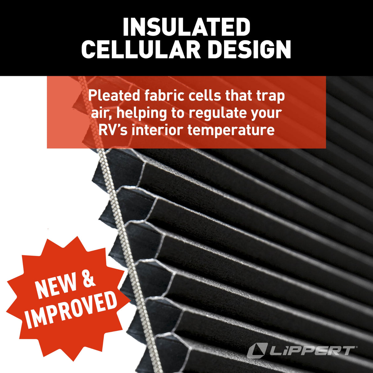 LIPPERT COMP 2025009147 Lippert Thin Shade EcoCell Snap-On RV Window Shade for Prepped Entr...