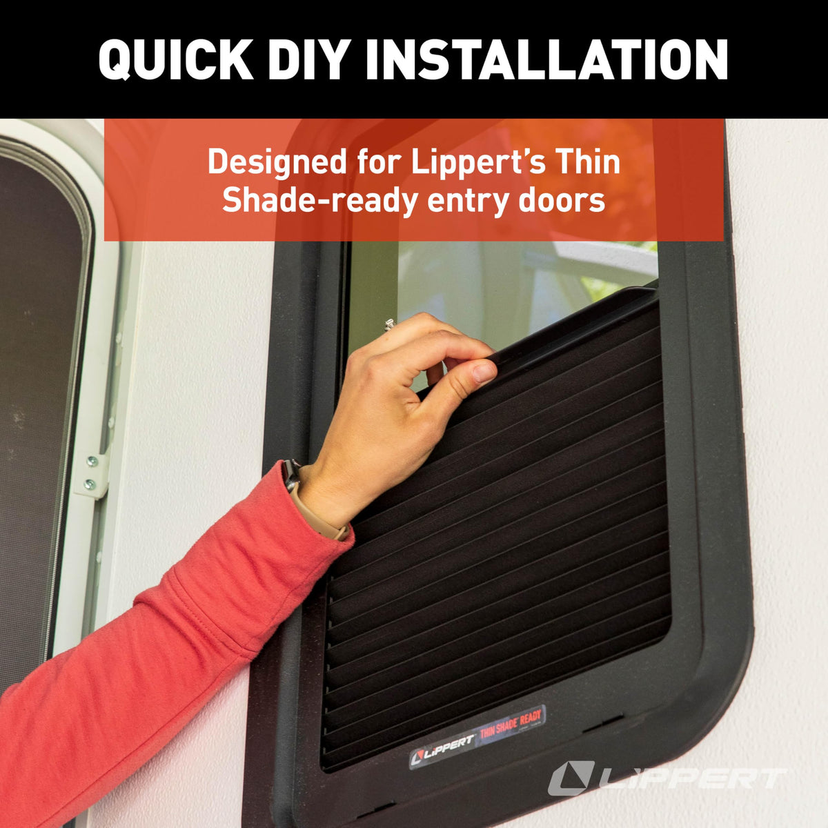 LIPPERT COMP 2025009147 Lippert Thin Shade EcoCell Snap-On RV Window Shade for Prepped Entr...