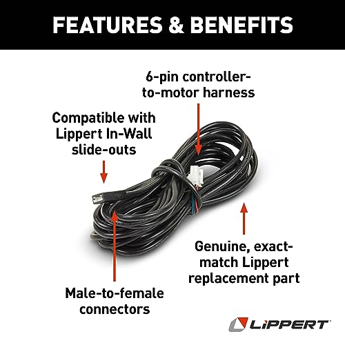 LIPPERT COMP 238992 Lippert Replacement 35' Male-to-Female 6-Pin Controller-to-Motor Ha...