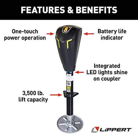 LIPPERT COMP 643589 Lippert Smart Jack One-Touch Automatic Power Electric Trailer A-Fra...