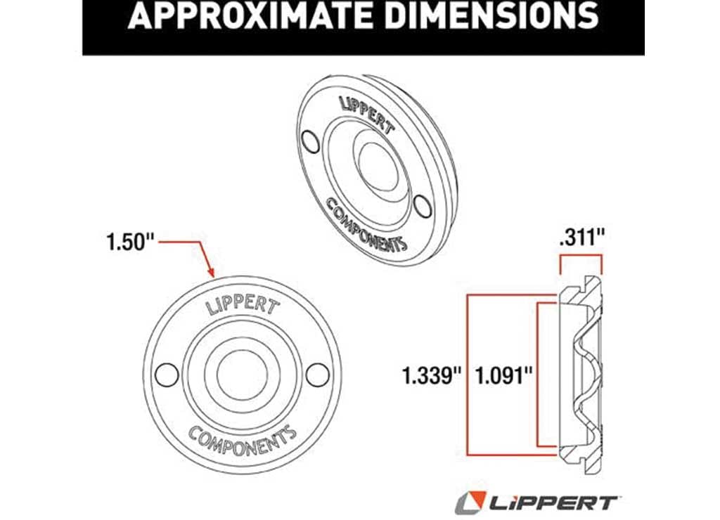 LIPPERT COMP 693722 RUBBER INSERT FOR LUBED DUST CAPS