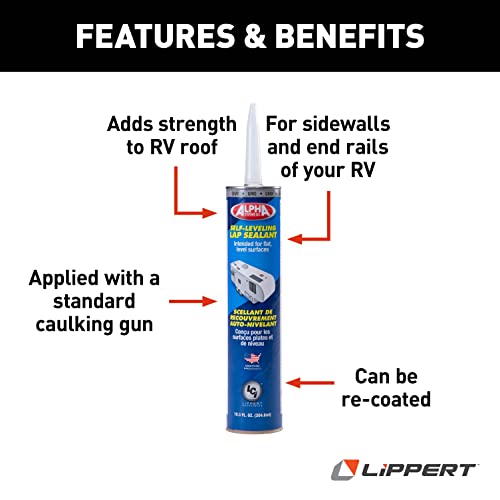 LIPPERT COMP 862145 1021 Self-Leveling Lap Sealant for 5th Wheel RVs, Travel Trailers a...