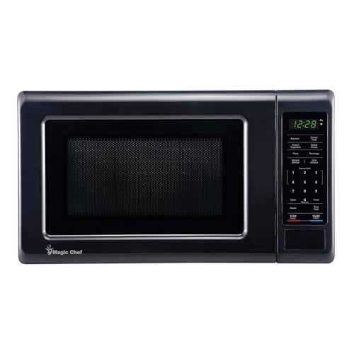 MAGIC CHEF MC77MB 0.7 cu. ft. Countertop Microwave in Black - 700W (10.1H x 17W x 12.5D) RV & Camper