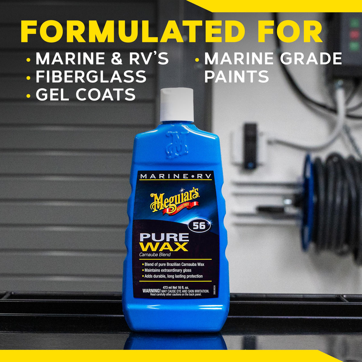 MEGUIARS WAX M5616 Meguiar’s Marine/Rv Pure Wax Carnauba Blend, Boat Wax/Marine Wax, B...