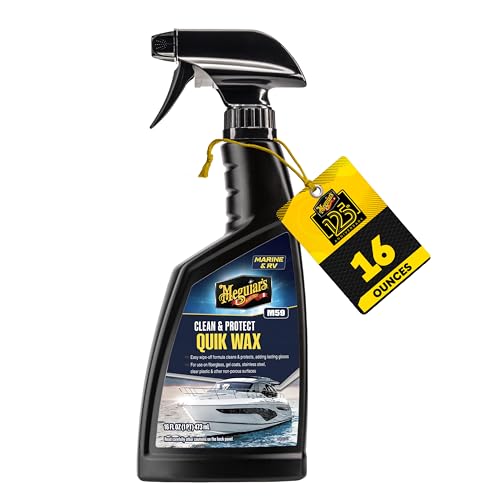 MEGUIARS WAX M5916 Meguiar's Marine and RV Quik Wax Clean and Protect, Removes Water ...