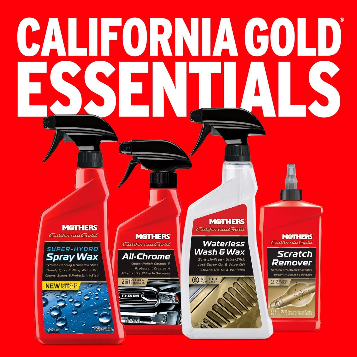 MOTHERS 05644 California Gold Waterless Wash & Wax, 24 oz. () Wheels & Tires