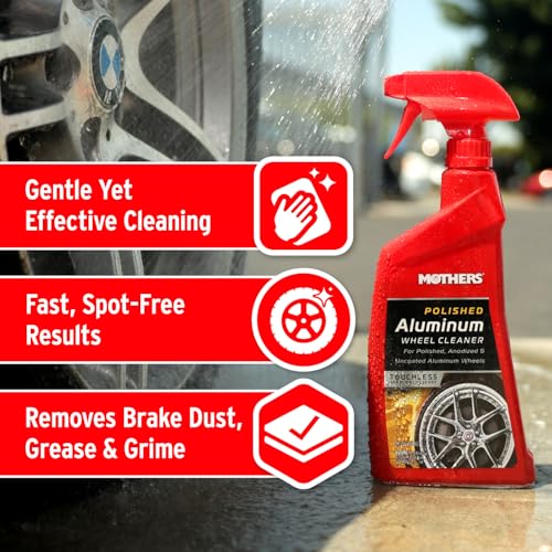 MOTHERS 06024 Polished Aluminum Wheel Cleaner, 24 oz. () Wheels & Tires