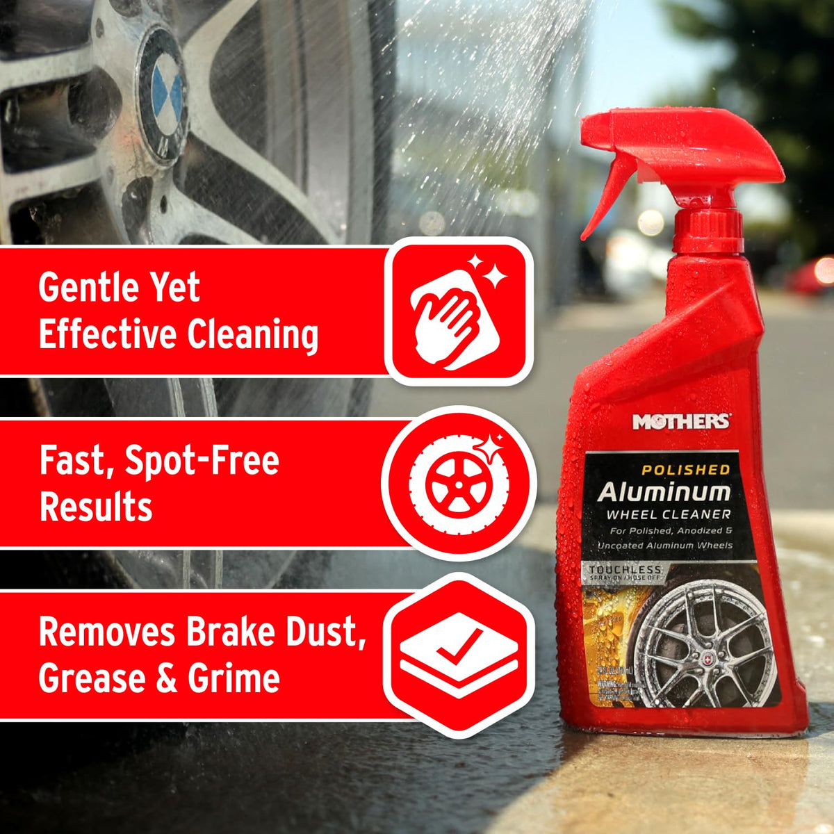 MOTHERS 06024 ALUM WHEEL CLEANR 24OZ