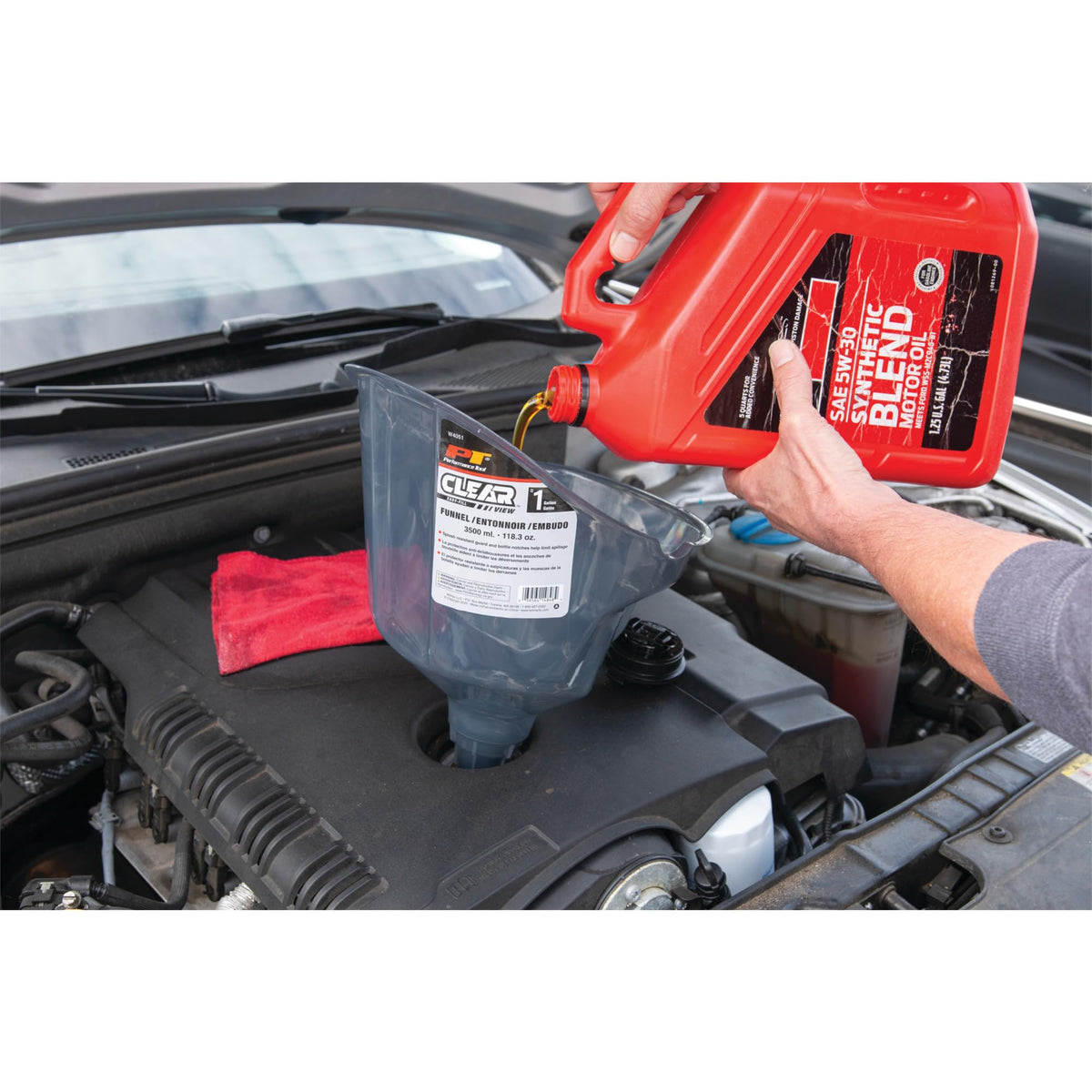 PERFORM TOOL W4051 Performance Tool  Clear View Easy-Fill Funnel, 1 Gallon Engine & Performance