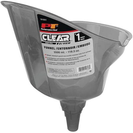 PERFORM TOOL W4051 Performance Tool  Clear View Easy-Fill Funnel, 1 Gallon Engine & Performance