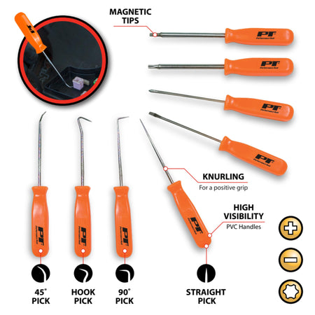PERFORM TOOL W941 Performance Tool 8-Piece Specialty Pick/Driver Set, Precision Pick...
