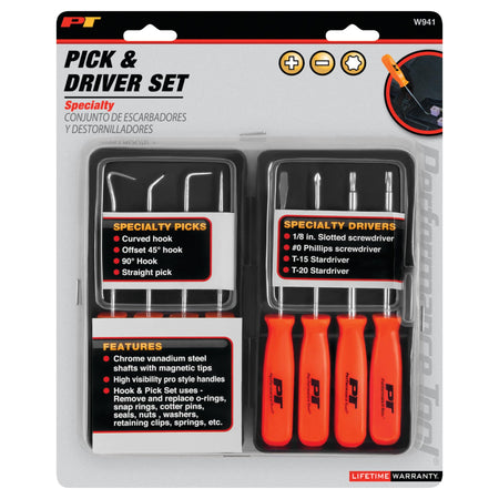PERFORM TOOL W941 Performance Tool  8-Piece Specialty Pick/Driver Set, Precision Pick...