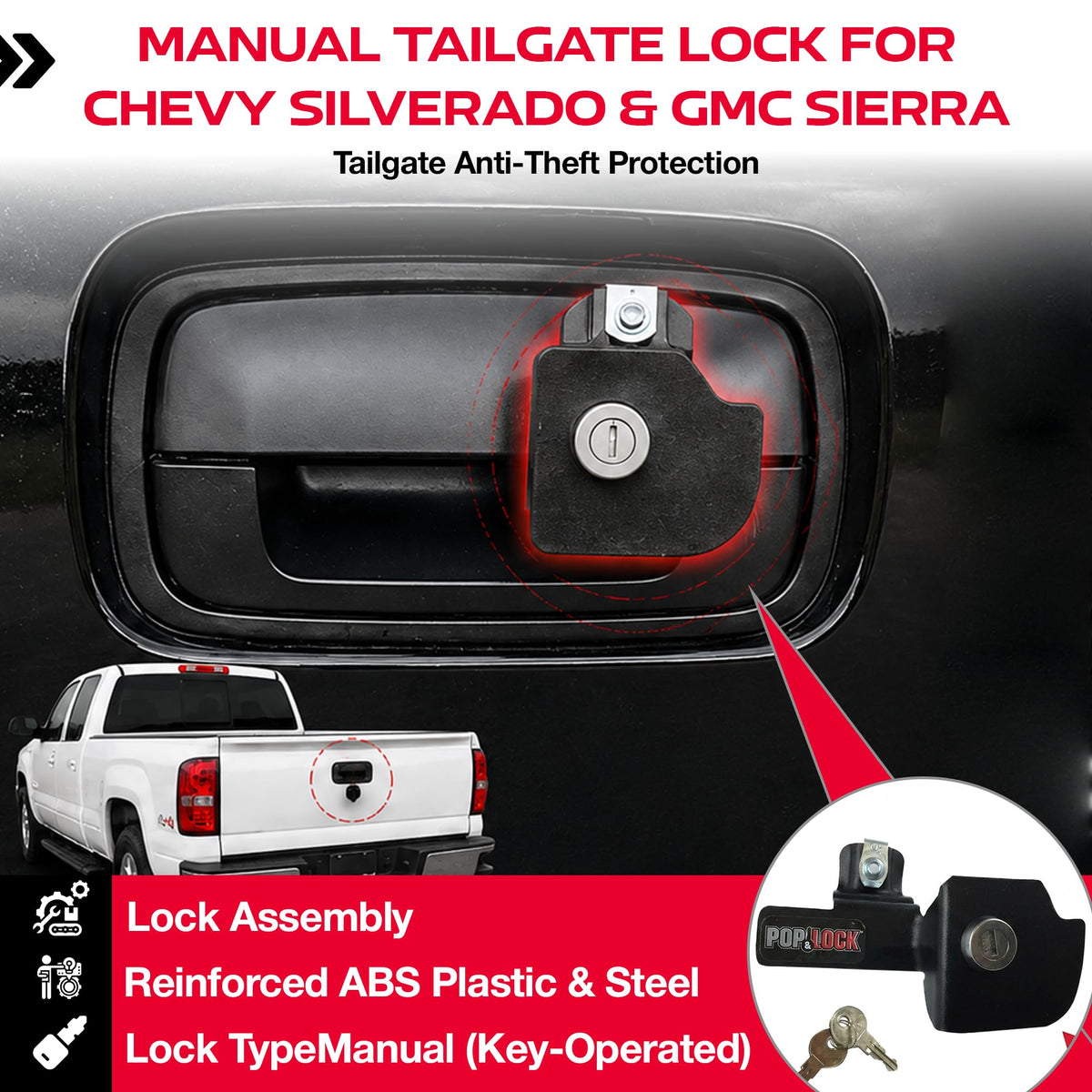 POPNLOCK LLC PL1100 CHEV SLVR/GMC SIERA 99-07