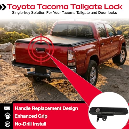 POPNLOCK LLC PL5400 Pop & Lock Manual Tailgate Lock, 2005-2015 Tacoma, Black Truck & Exterior