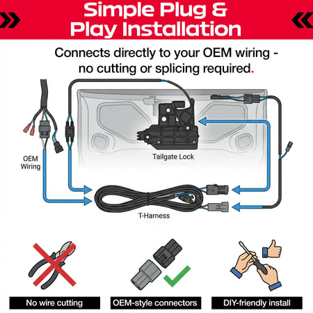 POPNLOCK LLC PL8547HD Pop & Lock  Power Tailgate Lock, 2007-2021 Toyota Tundra Truck & Exterior