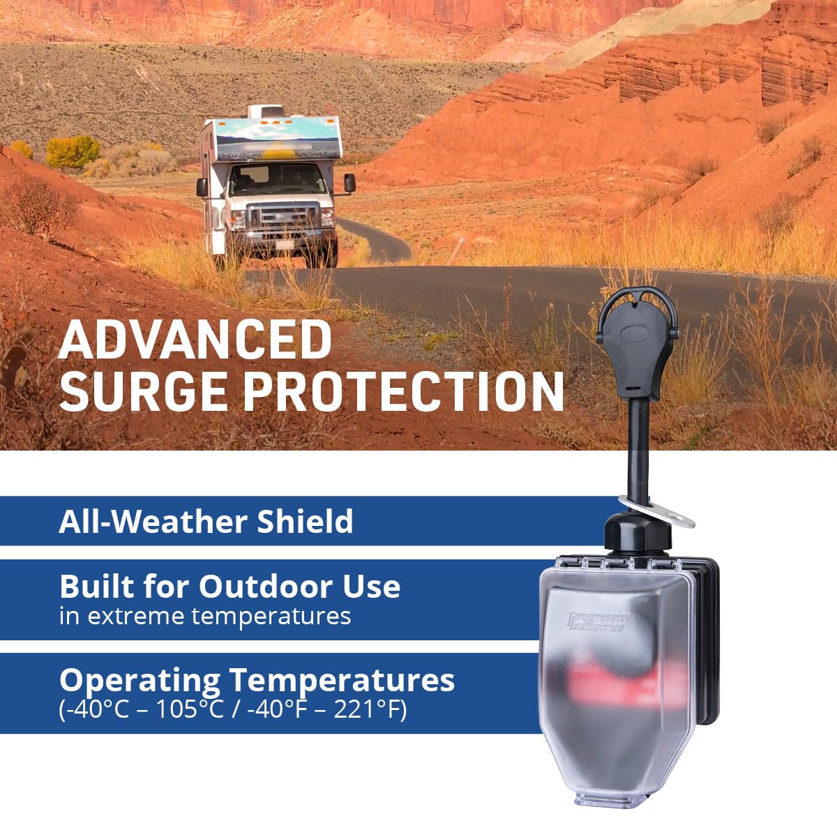PROGRESSIVE SSP-30XL Industries Portable RV Smart Surge Protector, Black, 30 Amp RV & Camper