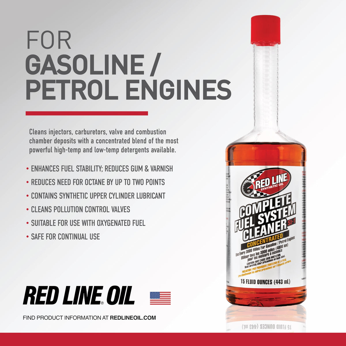 RED LINE 60103 INJECT/VLV DETERG 15OZ