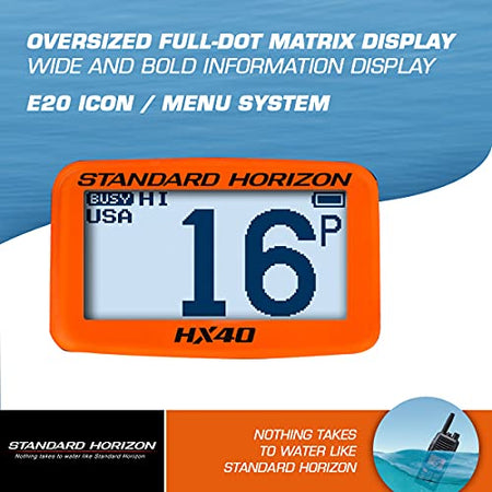 STANDARD HX40 VHF-HH 6W ULTRA COMPACT W/FM RCVR.