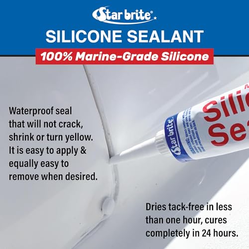 STAR BRITE 082121 Marine Silicone Sealant White - Waterproof Engine & Performance