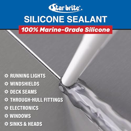 STAR BRITE 082121 SILICONE SEALANT 10.3OZ WHT - CA