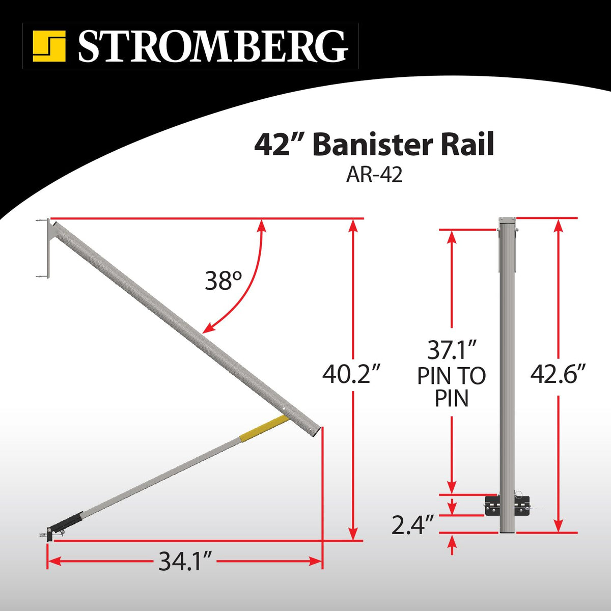STROMBER AR42 42' BANISTER STYLE LEND-A-HAND RAIL