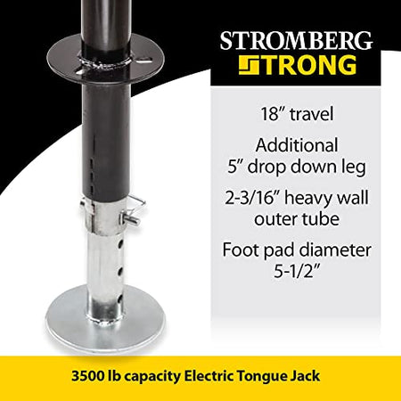 STROMBER JET-3755 g Carlson Electric Tongue Jack - Heavy Duty Jack with Motor Protec... RV & Camper