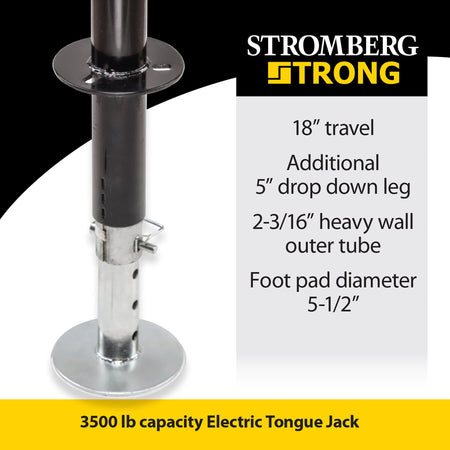 STROMBER JET-3755 g Carlson Electric Tongue Jack - Heavy Duty Jack with Motor Protec... RV & Camper